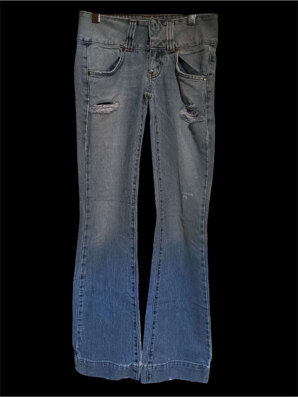 Women’s Distressed Boot Cut Jeans - Blue